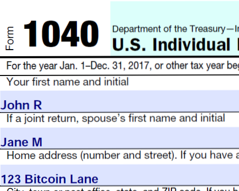 Corner of IRS Form 1040